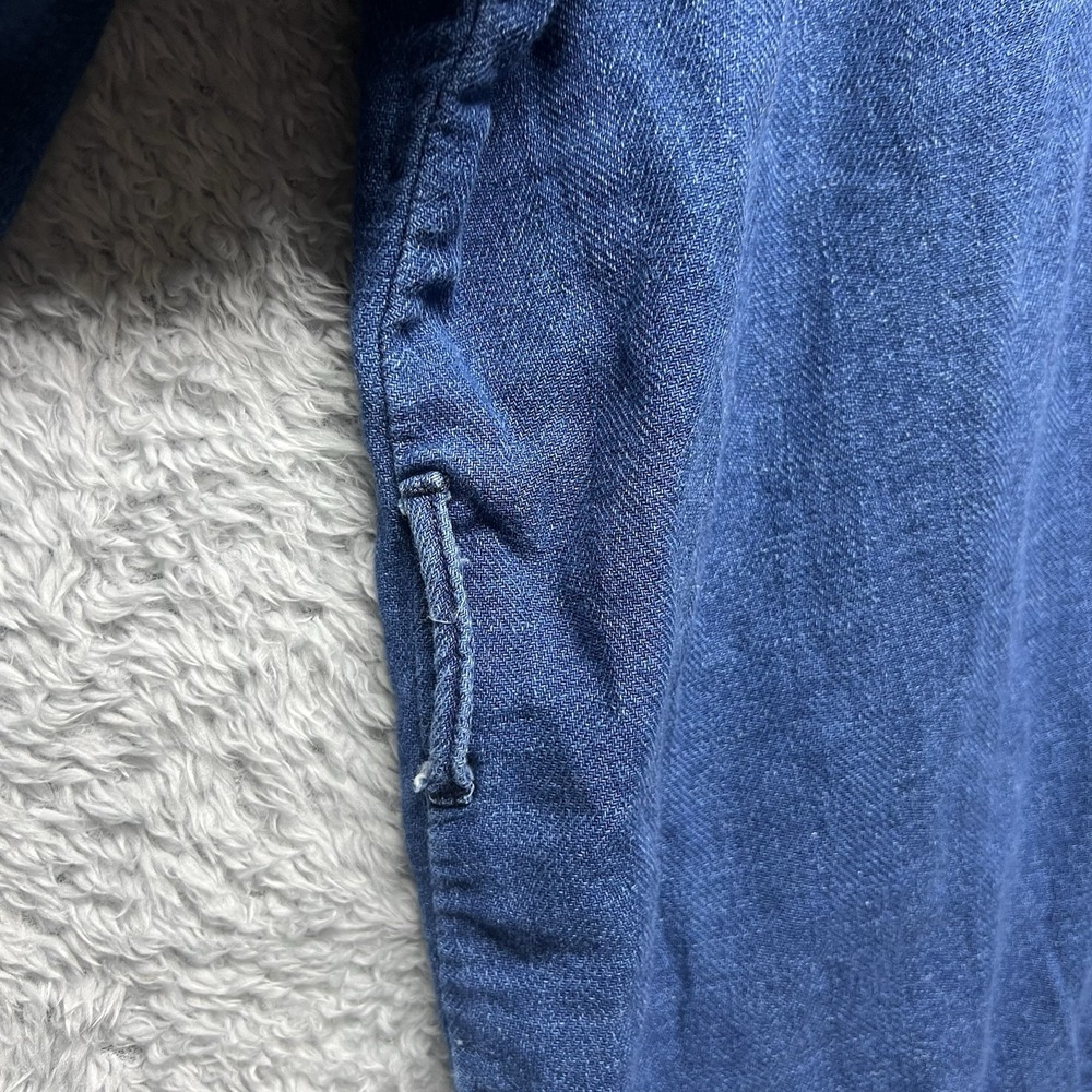 J Crew Drapey Indigo Jacket Womens XL Blue Pockets Cotton Casual - Picture 6 of 14